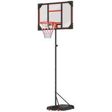 AIYAPLAY Basketball Hoop Outdoor, 210-260cm Height Adjustable Basketball Hoop And Stand With Wheels, Larger Base, For 6+ Years, Red - Red - View 9