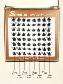 Sibeuna 64pcs D Curl Fluffy Faux Mink Half Lash, Cross Thickened, Single Cluster False Eyelashes, Soft And Fluffy, Natural Look, DIY Lash Clusters - D - View 6