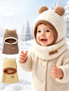 Balaclava, Suitable For Daily Casual Outing, Outdoor Wear, Perfect Gift For 6-24 Months Old Kids - Multicolor - View 1