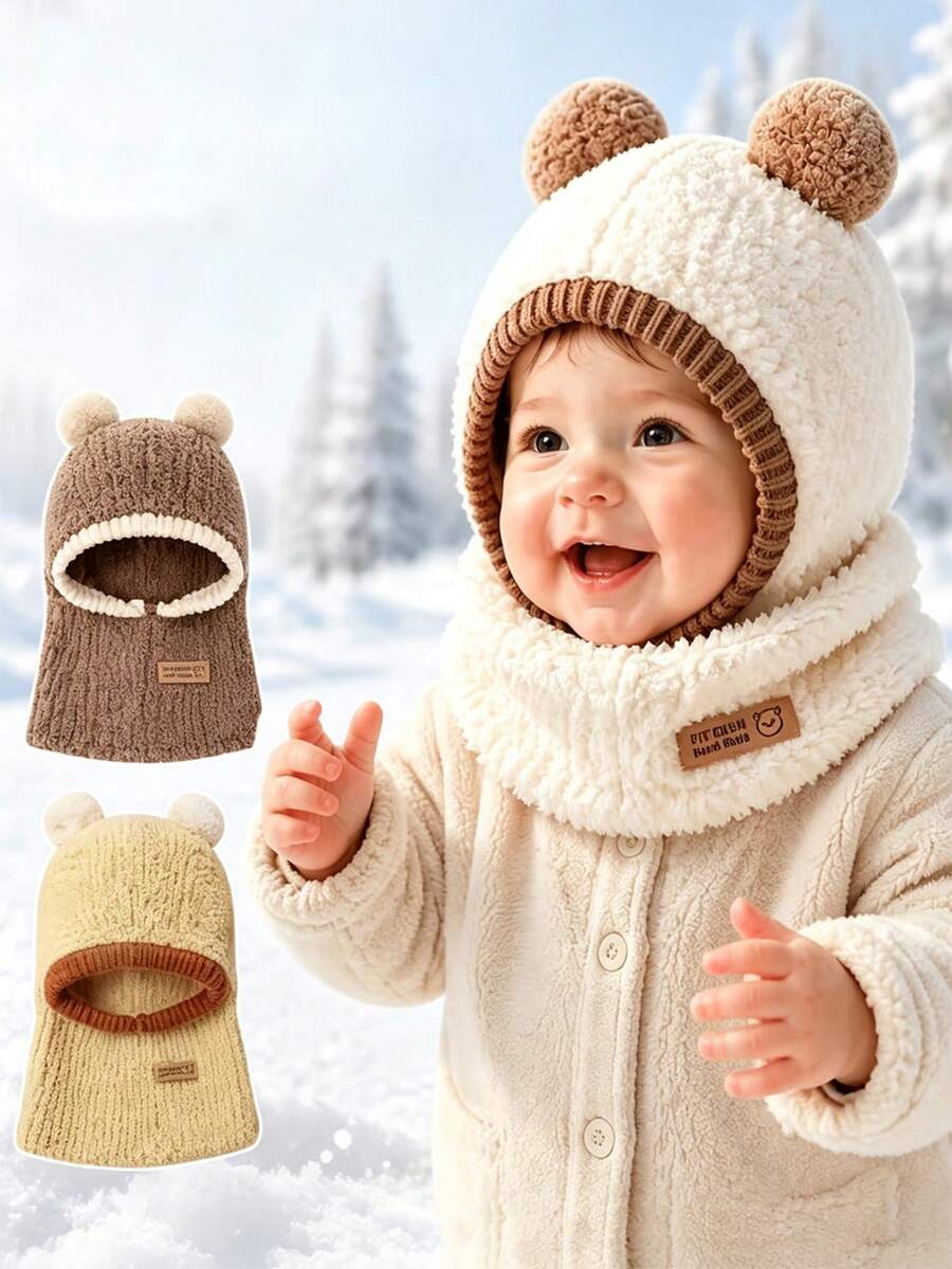 Balaclava, Suitable For Daily Casual Outing, Outdoor Wear, Perfect Gift For 6-24 Months Old Kids - Multicolor - View 1