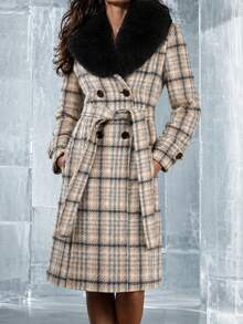 Women Overcoats - Beige - View 6