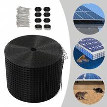 100FT X 8IN Solar Panel Bird Guard, Solar Panel Protector, Bird Rodent Protection, Black PVC Iron Mesh With Fastener Clips, Easy Install Solar Panel Animal Guard For Roof - Black - View 2
