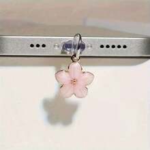 Flower Phone Dust Plug Charging Port Silicone Plug Data Port Blocker Compatible With Lightning/Type-C Phone Wireless Earphone Dust Plug - Multicolor - View 1