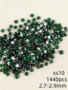 DMC SS6-SS20 Deep Green Crystal Flat Back Rhinestones, Premium Crystal Rhinestones For Nail Art, Phone Cases, Shoes, Clothing, Handmade DIY Decoration - Dark Green - View 10