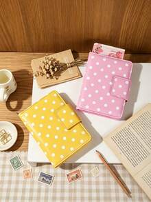 1Pc Ins Style Polka Dot Print Passport Holder,Portable Travel Card Holder Passport Bag,Simple And Multifunctional Document Holder Ticket Folder - Multicolor - View 5