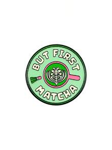 1pc Cute Cartoon Metal Oil Drip Matcha Drink Pattern Brooch For Women's Bags And Clothing Daily Decoration - Green - View 10