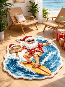 1 buah Karpet Bentuk Unik Bertema Santa Claus Berselancar Musim Panas, Gaya Natal, Natal, Keset Pintu, Karpet Kecil, Keset Selamat Datang, Karpet, Alas Lantai, Keset Luar Ruangan, Karpet Dapur, Keset Pintu Depan, Karpet Area, Alas Luar Ruangan, Dekorasi Rumah, Karpet Area, Karpet Taman, Karpet yang Dapat Dicuci - MultiWarna - View 1