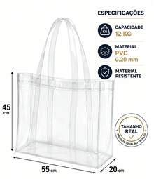 Sacola transparente multiuso JUMBO Reforçada - Transparente - Visão 2