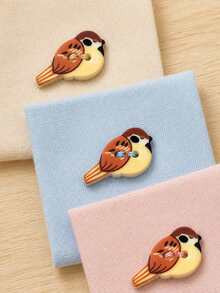12pcs Handmade DIY Bird Buttons With Two Eyes - Plastic Suitable For Clothing, Hats, Bags Multicolor Bird-Shaped Craft Buttons For Sewing, Scrapbooking, For DIY Clothing Decoration - A - View 8
