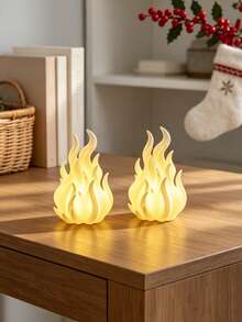 Gothic Flame Design White Candle Holder, Vintage Home Desktop Decor Ornament, Collectible Figurine, Suitable For Bedroom/Study/Bookshelf/Dining Table/Gift Shop/Party Decoration, Christmas And Birthday Gift - Multicolor - View 2