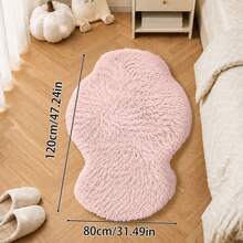 Long Pile Bedroom Living Room Asymmetrical Rug Mat. Small Rug Large Rug Decorative Rug Asymmetrical Mat Asymmetrical Home Bedroom Long Pile Rug - Pink - View 12