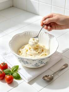 1pc Ins Style French Vintage Fresh Elegant High-End Exquisite Ceramic Bowl, Suitable For Fruit, Rice, Noodles, Salad, Etc., Ideal For Restaurant, Kitchen, Party Gathering, Gift Giving And Personal Use - Baby Blue - View 6
