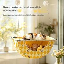 Suction Cup Cat Window Hammock With Storage Pocket, No-Drill Hanging Cat Bed For Window Viewing And Resting - one-size - View 2