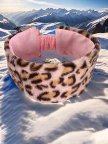 1PC Vintage Leopard Print Plush Headband For Women, High Crown, Wide Band, High Elasticity, Forehead Warmth And Cold Protection - As Shown In the Figure - View 8