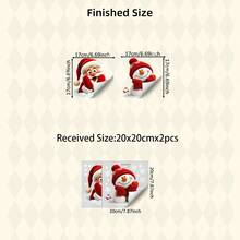 2pcs/Set Cute Santa Claus And Snowman Glass Stickers, Snowflake Winter Christmas Pattern Suitable For Holiday Home Window Indoor Christmas Party Background Decoration - Multicolor - View 3