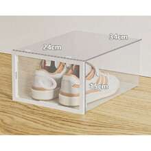 1pc Drop‑Front Clear View Shoe Storage Boxes, Large Capacity Stackable Dust‑Proof Plastic Shoe Organizer, Easy Assembly Space‑Saving Shoe Holder For Closet, Hallway, Under Sofa, Under Bed & Bathroom Vanity - Multicolor - View 6