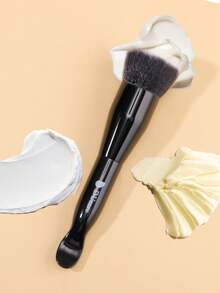 DUcare Dual-Ended Classic Black Foundation Brush, Vegan And Cruelty-Free Professional Foundation Brush Flat Kabuki Style, Suitable For Both Liquid And Cream Foundations To Achieve A Seamless, Flawless, Full-Coverage Finish. - Black - View 6
