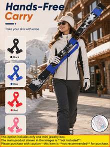 Adjustable Ski Carry Strap-Shoulder-Carry Ski Sling; Ski Securing Strap; Nylon Ski Strap With Hook And Loop; Adjustable-Length Ski Binding Strap; Outdoor Winter Snow Sports Accessory; Available In Multiple Colors Holiday Cyber Monday - Multicolor - View 11