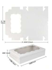 10/30/50pcs White Dessert Boxes,Suitable For Parties, Birthdays And Holiday Gatherings, Durable Food Container, Suitable For Candy, Chocolate, Pastries, Party Gifts, Holiday Packaging And Decorative Packaging - White - View 3