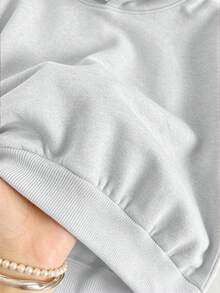 2pcs/Set Girls Minimalist Casual Slogan Print Crew Neck Sweatshirt & Flare Pants Outfit, Autumn/Winter Fashion Comfortable New Style - Multicolor - View 4
