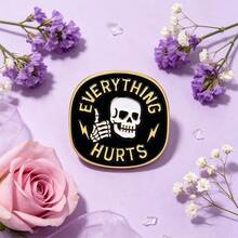 Gothic Skeleton Sarcastic Quote Enamel Pin,Fashion Metal Decorative Pins For Backpack Bag Jacket Clothing, Perfect Gift For Men Women Friends - Multicolor - View 10
