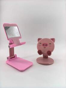 1pc Cute Cartoon Adjustable Foldable Rotatable Desktop Phone Holder, Slouchy Portable Tablet Stand, Suitable For Study, Live Streaming, Phone Storage, Fit For Dorm, Bedroom, Living Room, Office - Multicolor - View 16