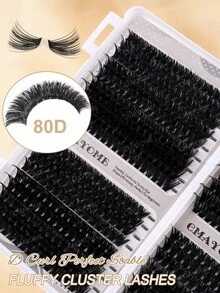 CMAYOME Large Capacity Eyelash Set, 666pcs D Curl Cluster Lashes, 8–16mm, Soft Fluffy Single Cluster Design, Create Natural Voluminous Eyelash Look, Suitable For DIY Eyelash Extensions, Multi-Functional All-In-One Eyelash Set, Customizable Eye Makeup, Cat Eye Lashes, Anime Lashes - Multicolor - View 8