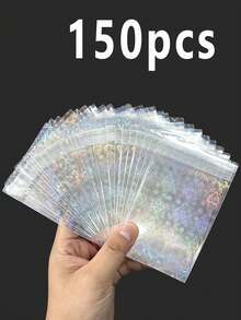 150/50/20/10pcs Anti-Oxidation Jewelry Bags, Disposable OPP Bags, Transparent Jewelry Display Bags, Laser Holographic Jewelry Bags, Suitable For Earrings, Rings And Star Cards - Multicolor - View 26
