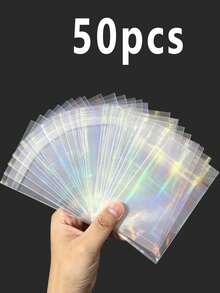 150/50/20/10pcs Anti-Oxidation Jewelry Bags, Disposable OPP Bags, Transparent Jewelry Display Bags, Laser Holographic Jewelry Bags, Suitable For Earrings, Rings And Star Cards - Multicolor - View 33
