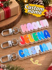 Personalized Name Keychain Pendants, Cute And Colorful Keychains Suitable For Bags, Customizable Name Christmas Gift,Daily Carry Gift,Birthday - Style B - View 1