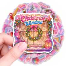 50pcs Dreamy Sweet Style Christmas Stickers For Kids, Suitable For Decorating Journals, Phone Cases, Notebooks, Tablets, Skateboards, Guitars, Party Packaging, Water Bottles And Luggage - Multicolor - View 8