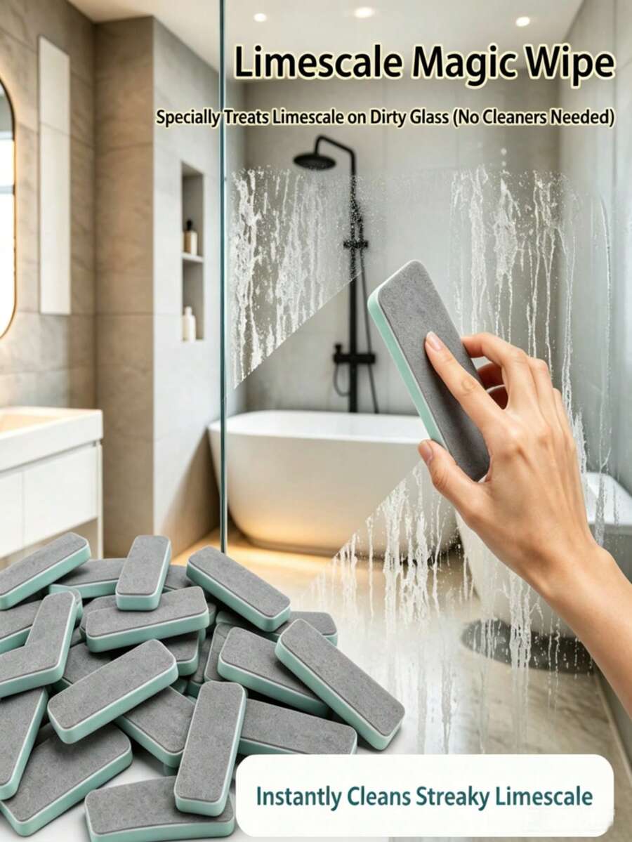 6pcs Glass Descaling Magic Cleaning Brushes, For Home Bathroom Mirror, Shower Room Tile Descaling - 6 Pieces - View 1