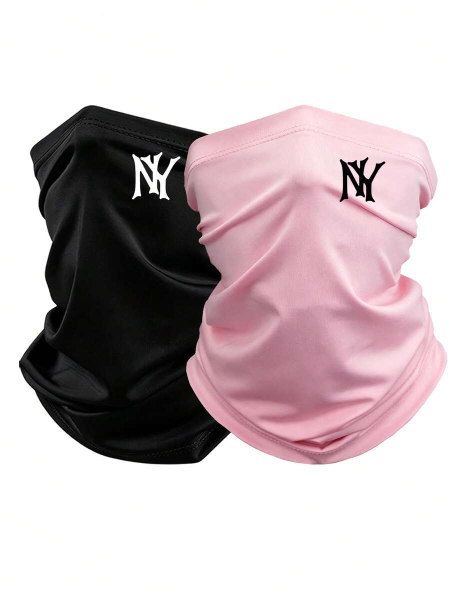 1pc Or 2pcs Unisex Solid Color Sun Protection Face Mask, Dustproof And Windproof, Suitable For Cycling, Hiking, Fishing, Jogging, Mouth And Nose Protection - Multicolor - View 1