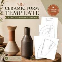 Modular Slab Vase Pottery Template Set, 4 Clear PET Ceramic Form Templates With 5 Mix-And-Match Profiles, Reusable Clay Handbuilding Tools For Sculptural Vase Making - White - View 1