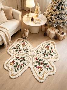 1pc Pink Bow Knot Rug, Decorative Carpet, Bedroom Decor, Small Rug, Carpet, Home Decor, Living Room Rug, Living Room Small Rug, Bedroom Rug, Living Room Home Decor, Outdoor Rug, Washable Rug, Graduation Gift - Bell Bow - View 3