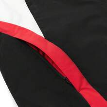 Adidas New Men's Color-Block Striped Windproof Waterproof Woven Versatile Casual Three-Stripe Stand Collar Jacket - Black/Red & White - View 7