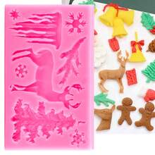 3D Christmas Cake Chocolate Mold Tree & Snowman Shaped Silicone Fondant Baking Mold (Pink) - Multicolor - View 5