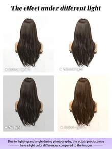 1PC 22 Inch Long Synthetic Wig, Natural Straight Style, Stunning Brown Color Wig. (Multiple Colors Available)With Bangs Design, This Wig Piece Is Perfect For Women's Daily Wear, Parties And Cosplay, Providing A Natural And Durable Wig Gift. - Multicolor - View 9