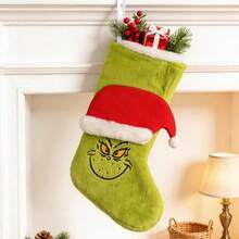 The Grinch 1 buah Boneka Kelinci Bordir 3D untuk Hiasan Gantung Perapian Natal - A - View 4