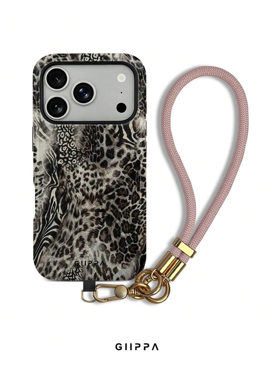 GIIPPA 1pc Leopard Print, Zebra Print, Tiger Print Patchwork Design, Phone 17 Pro Max Phone Case, Compatible With Phone 16 Pro Max, 15 Pro Max, 14 Pro Max, Korean Style High-End Fashion Fun Phone Case, Suitable For 11/12/13/14/15/75 Pro Max Plus, Elegant Design For Men And Women, Perfect Gift For Girlfriend On Christmas, Valentine's Day, Easter, Wedding Season And Birthday! - Black Grey - View 1