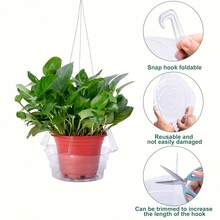 1/6pcs Transparent Round Plastic Hanging Basket Flower Pot Bottom Tray Drip Pan Hanging Indoor Plants - Flower Basket Tray - View 4