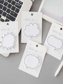 Fun White Thought Bubble Stickers, Imagination Cloud Sticky Notes Set, Self-Adhesive Memo Pads, Office Sticky Notes - Practical Recording Tool For Back To School Season - A - View 6