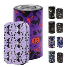Portable Printed Pattern Storage Set. Plastic Storage Jar + Tin Storage Box. Camping & Outdoor Portable Storage Box. Home Storage Container. Fashion Accessory, Smoker Accessory. Halloween & Christmas Gift. - Multicolor - View 1