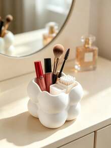 3D Printed Cloud Bubble Pen Holder, Ins Cream Style Round 3D Design, Large Capacity Storage For Makeup Brushes And Stationery, Macaron Multi-Color Options, Desktop Vanity Organizer And Decorative Ornament - Multicolor - View 5