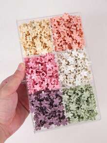20/30/40/50/100pcs Kids Random Color Macaron Mini Hair Clips, Simple Versatile Daily Wear Hair Accessories - Multicolor - View 4