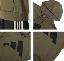 Adidas New Men's Comfortable Windproof Casual Knit Hooded Pullover - Olive Green - View 6