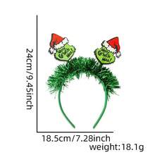The Grinch 12pcs Christmas Hat Striped Headbands Christmas Party Decorations Cartoon Green Monster Letter Headbands - Multi-color - View 8