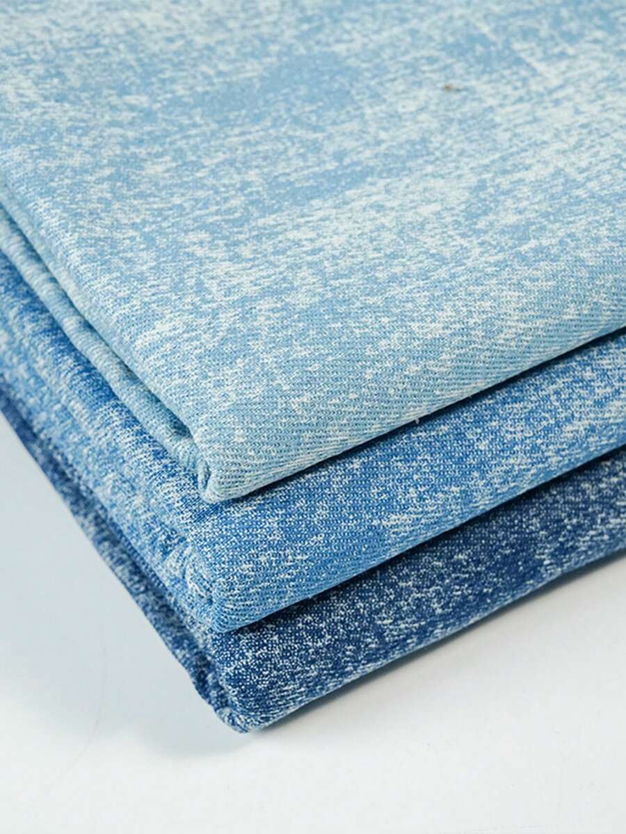 1 lembar Kain Denim Katun 100% Bermotif Kepingan Salju, Ukuran Potong Siap Pakai 19 In x 59 In, 39 In x 59 In, Cocok untuk Kain Jahit DIY Buatan Tangan seperti Jeans, Jaket, Gaun, Rok, Celana Pendek, Kain Latar Belakang, Topi, dan Tas.