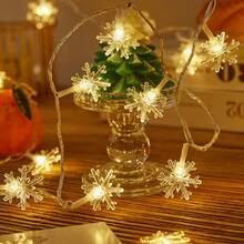 Luminária Cordão Fio De Luz De Led Estrelas Decoração - luz branca quente - Visão 7