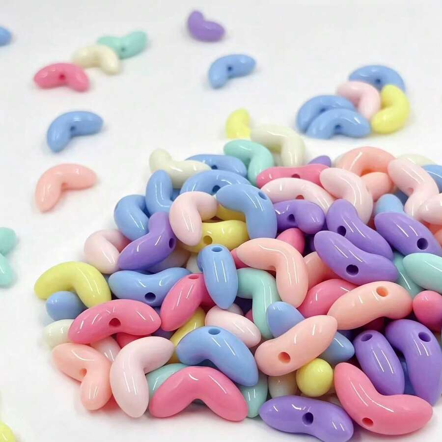 20PCS/50PCS Acrylic Colorful 3D Flower & Leaf Beads, Macaron Spring Color Palette, Suitable For Handmade DIY Beaded Flower Making, Jewelry And Craft Accessories - Colorful 3D Leaves - View 1